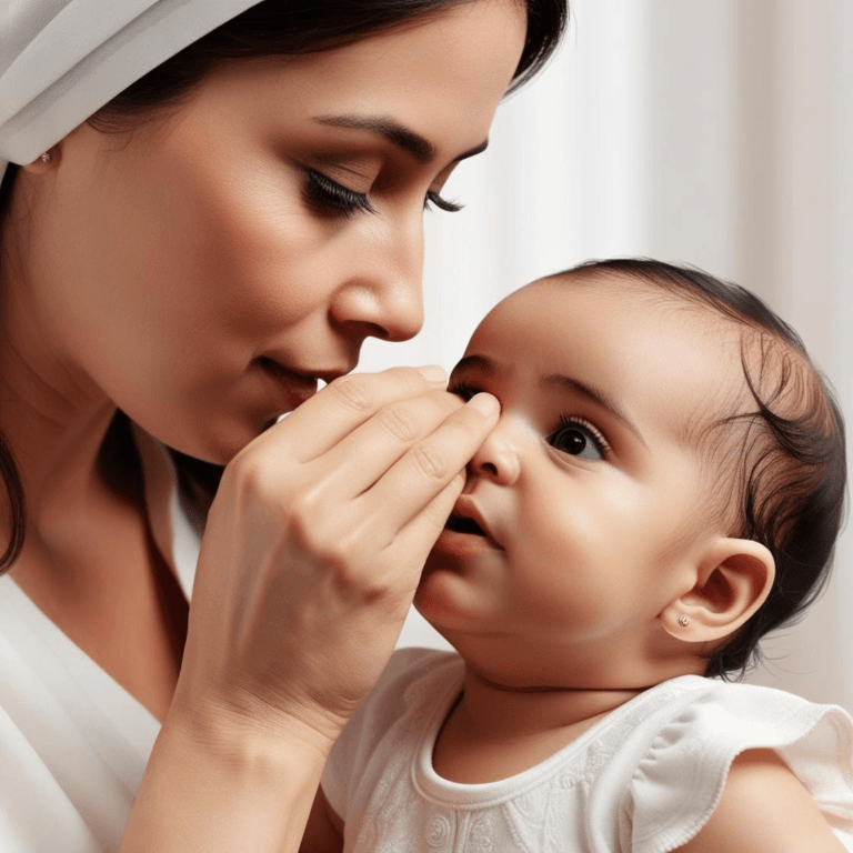 Nettoyer le nez de bébé est important.