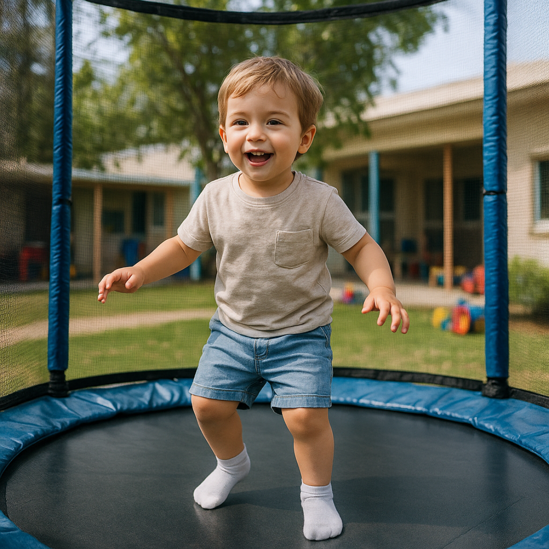 Les enfants adorent faire du trampoline mais la prudence est de mise.
