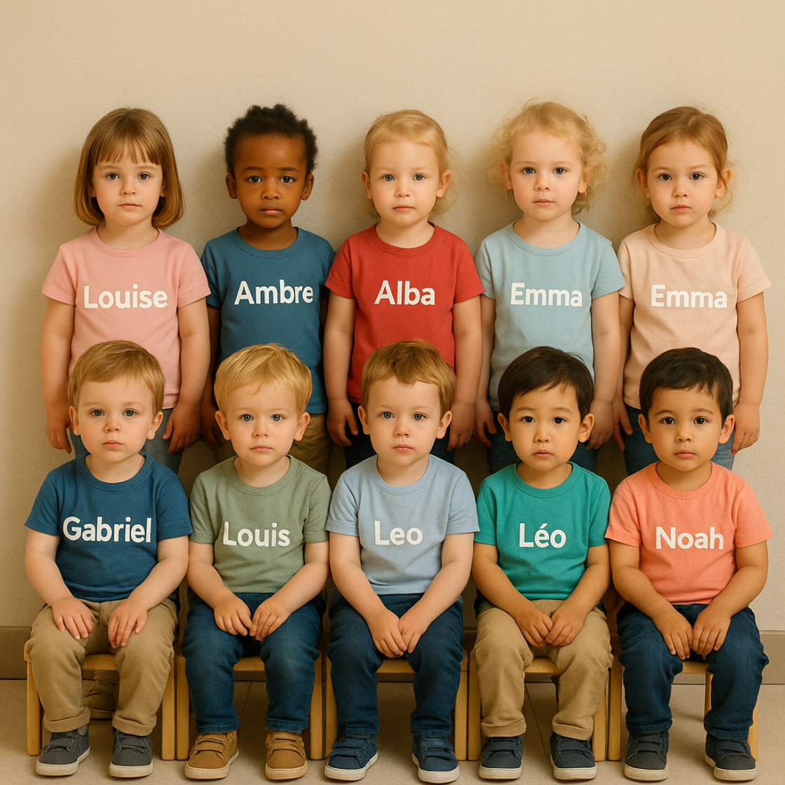 Le top dix des prénoms donnés aux enfants en 2024.