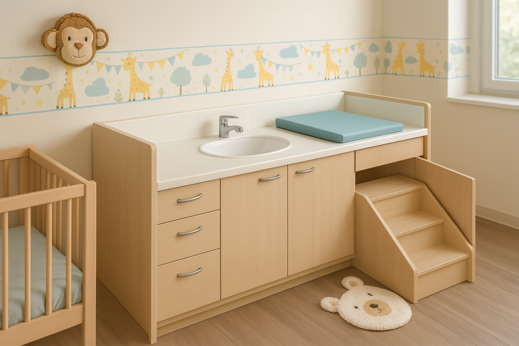 Ergonomiques, sécurisés, 100 % personnalisables : les meubles à langer Papouille s’adaptent aux besoins des crèches et des pros du quotidien. Fabriqués en France, ils allient hygiène, durabilité et confort d’utilisation. Un vrai plus pour le bien-être des enfants… et le dos du personnel !