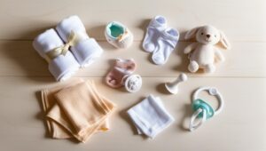 Cette liste regroupe les produits indispensables pour bien préparer l’arrivée de votre bébé : poussette, porte-bébé, lit, couches, vêtements et produits d’hygiène. Des essentiels pour assurer confort, sécurité et sérénité dès les premiers mois.