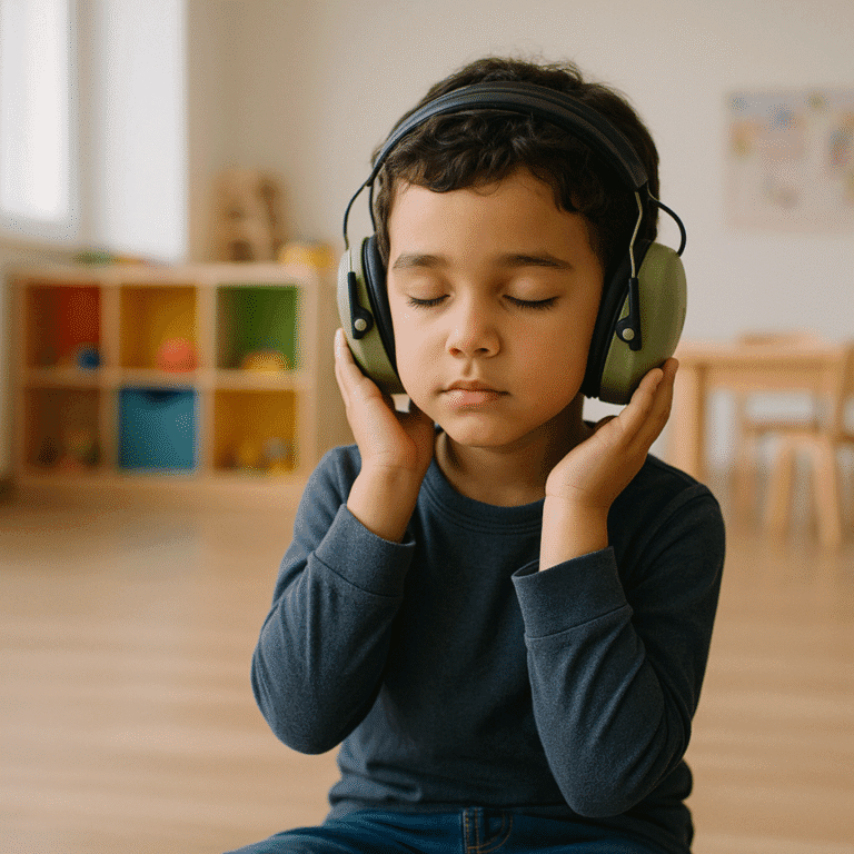 Mettre un casque anti-bruit peut permettre de préserver l'audition de votre enfant dans certains lieux trop bruyants.