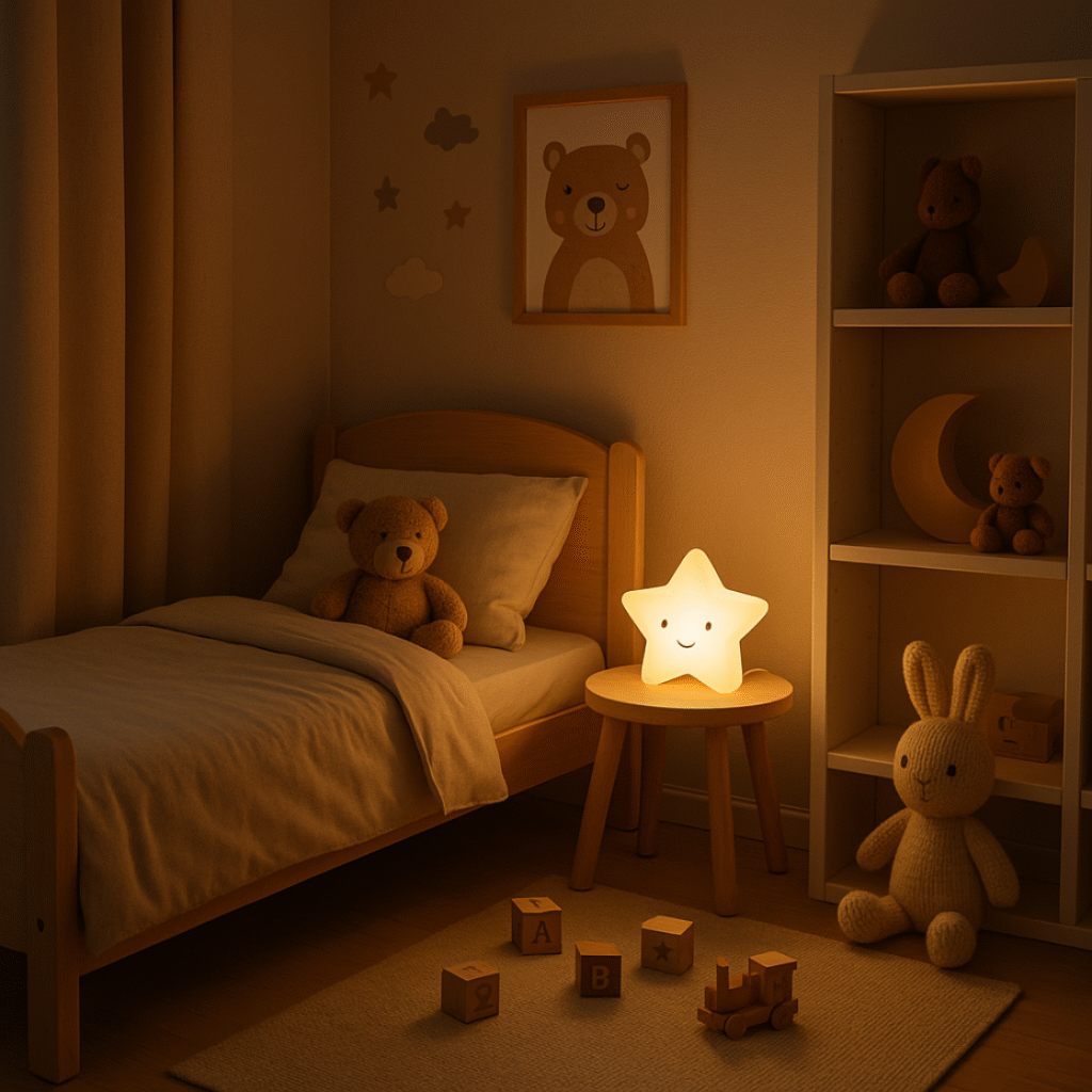 La veilleuse permet de rassurer l'enfant.