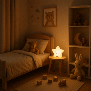 La veilleuse permet de rassurer l'enfant.