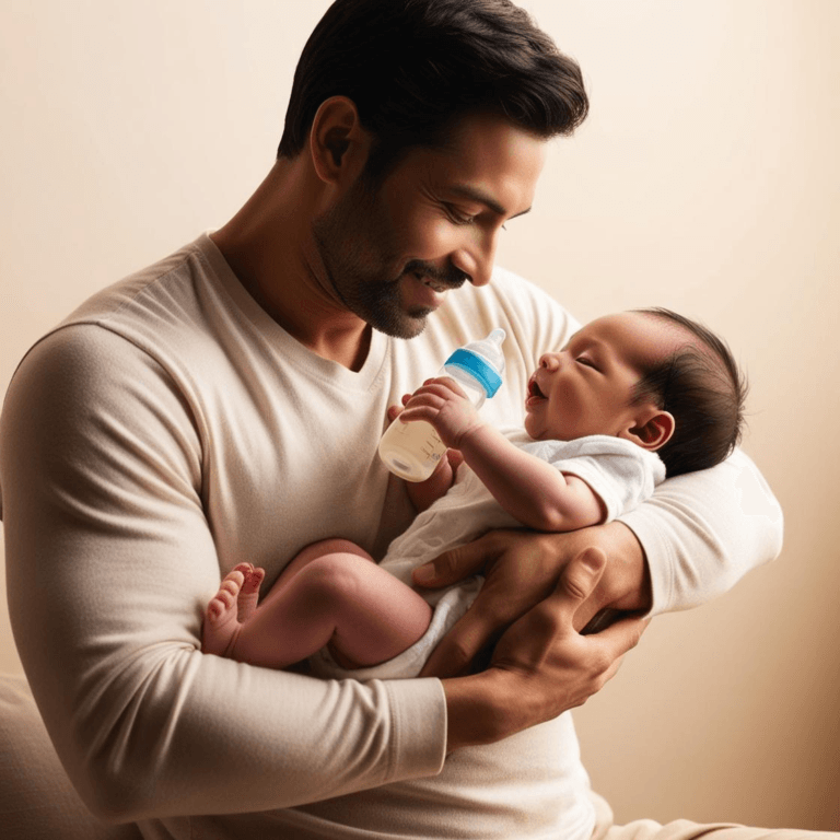 Père embrassant tendrement son bébé